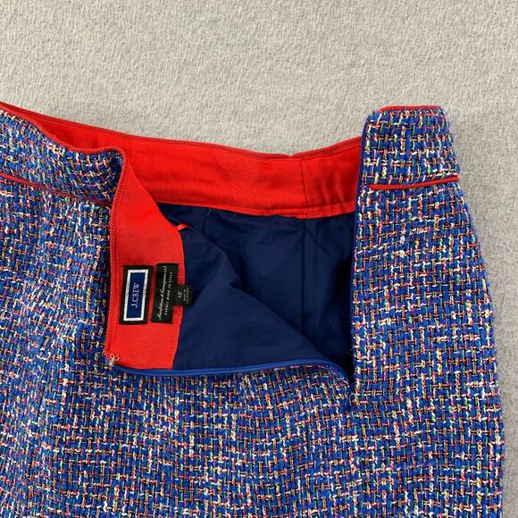 J Crew Patricia Fluted Skirt In Autumn Tweed Size 12 Multicolor Lined - Picture 13 of 14